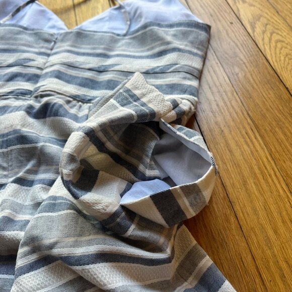 Theory size 10 Melaena Haviana Striped Spaghetti Strap Knee Length Dress - Picture 13 of 14